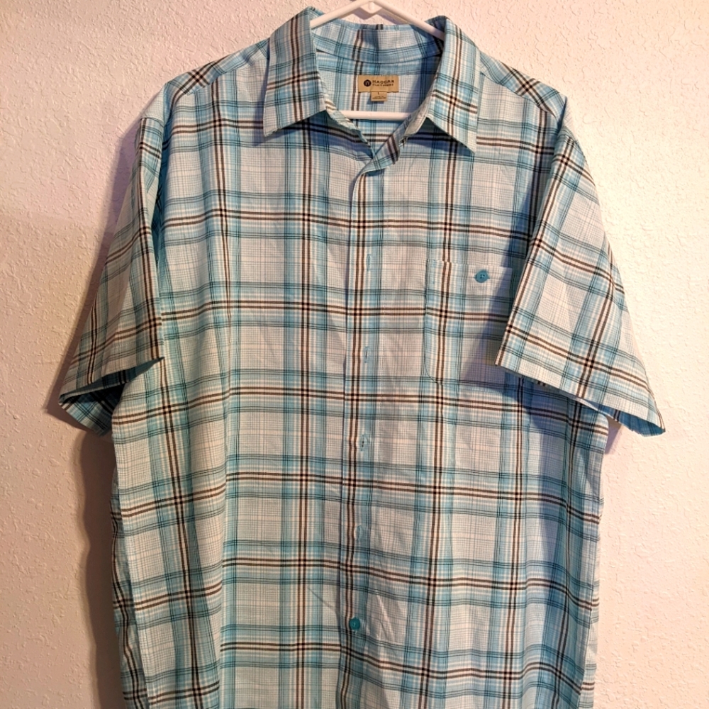 Men's Short Sleeve Dress Shirt Size Large